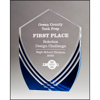 Shield Acrylic with Blue Accents Shield Acrylic with Blue Accents