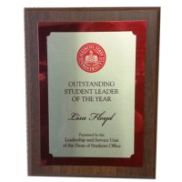 Color printed plate on Cherry Particle Board Plaque 