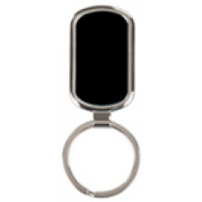 Rectangle Black Laserable Keychain