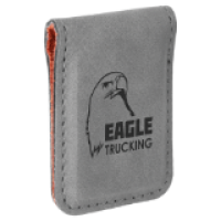 Gray Leatherette Money Clip