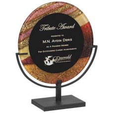 Autumn Harvest Round Acrylic Art Plaque with Stand