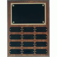 12 Plate Genuine Walnut Perpetual Plaque