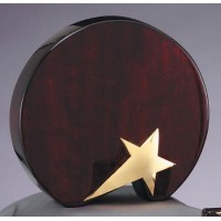 Round Rosewood Award with Star