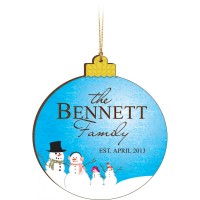 Snow Globe Wooden Ornament