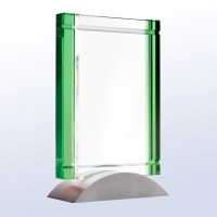 Green Art Deco Crystal Award