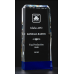 Clear Crystal Award with Cobalt Base
