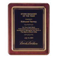 Rosewood Plaque with cast bronze border