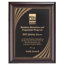 Cherry Finish Plaque with Swirl Design Plate