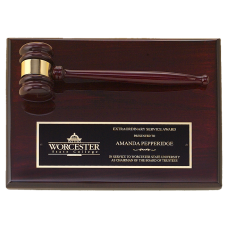Rosewood Piano-Finish Gavel Plaque